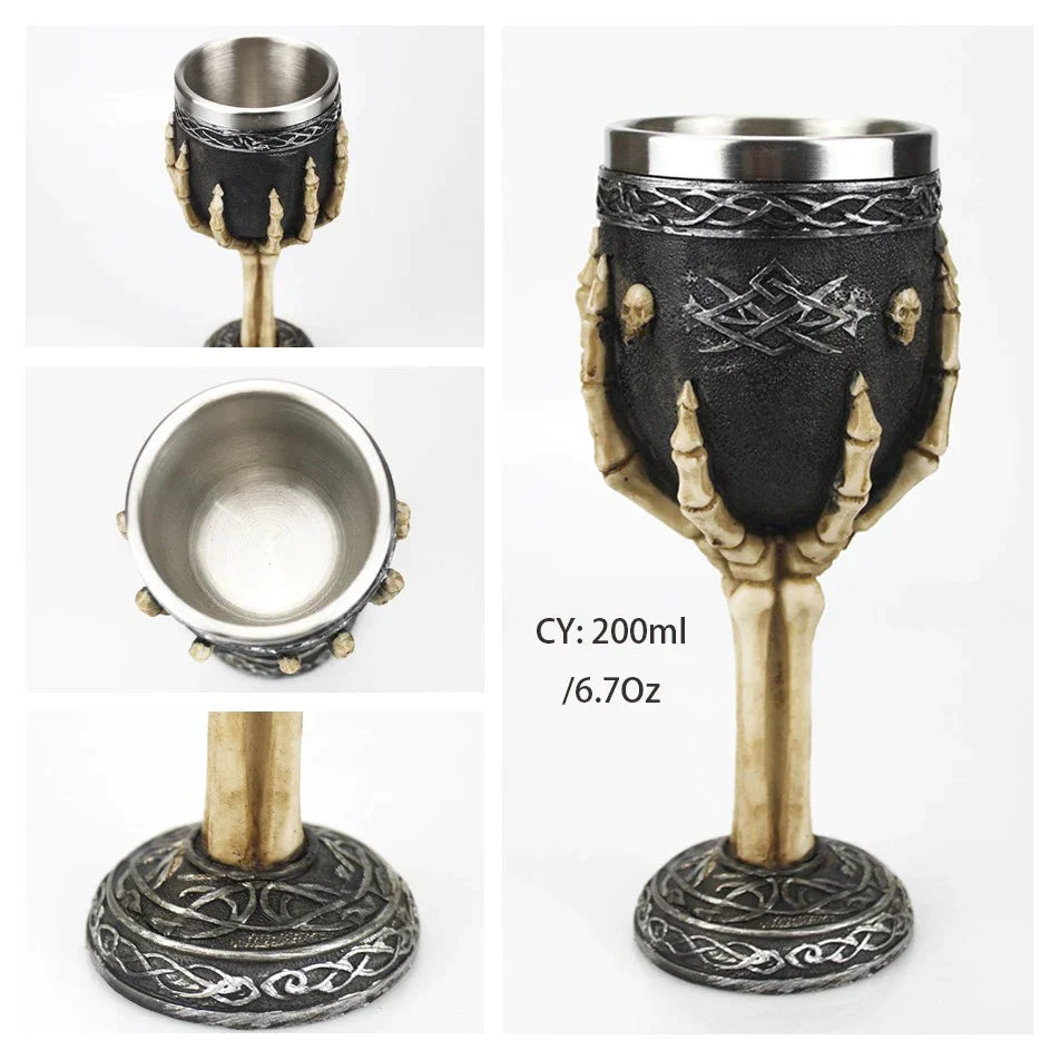 Decorbites™ Drachenkönig-Becher 200ml: Retro Edelstahl-Weinglas Gotischer Whisky-Becher