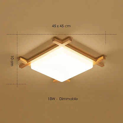Decorbites™ Japanische Holz-Deckenleuchte Tatami-Lampe Einbauleuchte Wohnzimmer Schlafzimmer Quadratisch