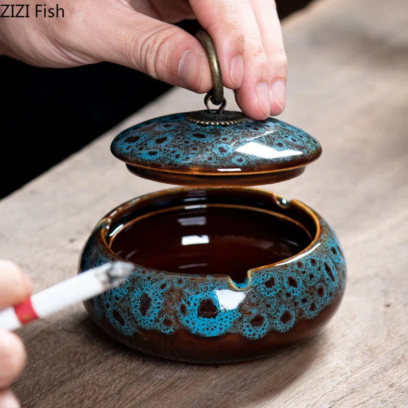 Porcelain Round Ashtray Decor