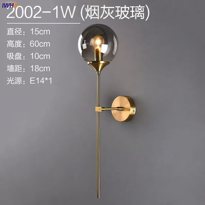 DecorBites™ Glass Ball LED Wall Lamp for Nordic Modern Bedroom Lighting