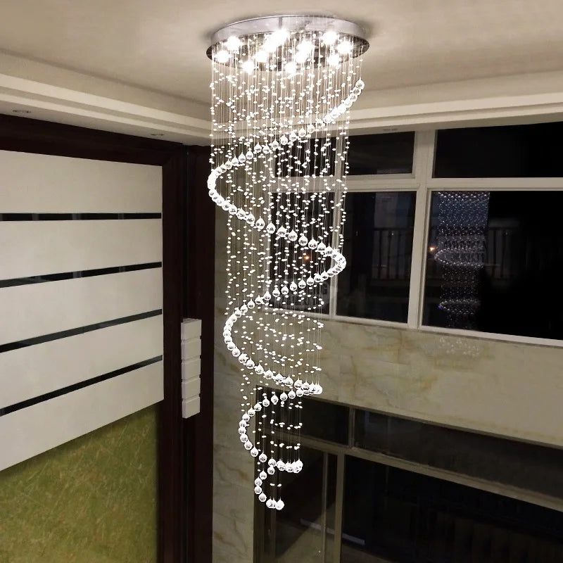 Decorbites™ Kristall-Leuchter: Moderne spiralförmige Wohnzimmerbeleuchtung für Treppenlampe, Schlafzimmer, Hotelfoyer