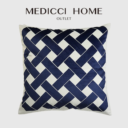 DecorBites™ Intersecting Geometric Velvet Printed Cushion Cover - Modern Nordic Sofa Decor 50x50cm