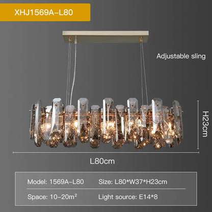 DecorBites™ Crystal LED Chandelier for Elegant Living Room, Dining, Bedroom, Kitchen
