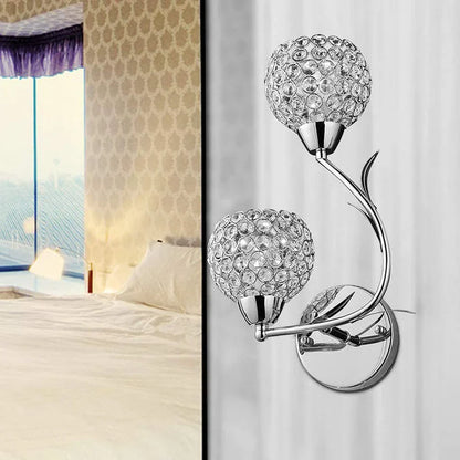 DecorBites™ Crystal Wall Sconce: Modern Bedside Wall Lamp for Home Decor
