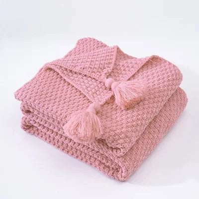 Woolen Ball Knit Blanket