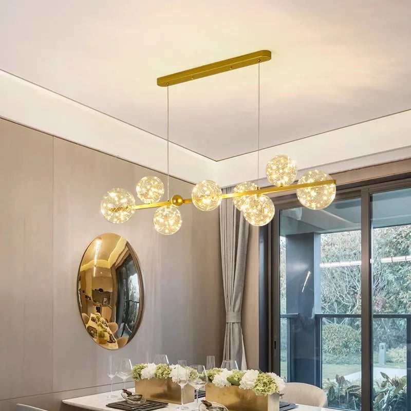 Decorbites™ Glas-Blase-LED-Kronleuchter: Nordisches Kunststern-Helles Innenbeleuchtung für Romantische Atmosphäre
