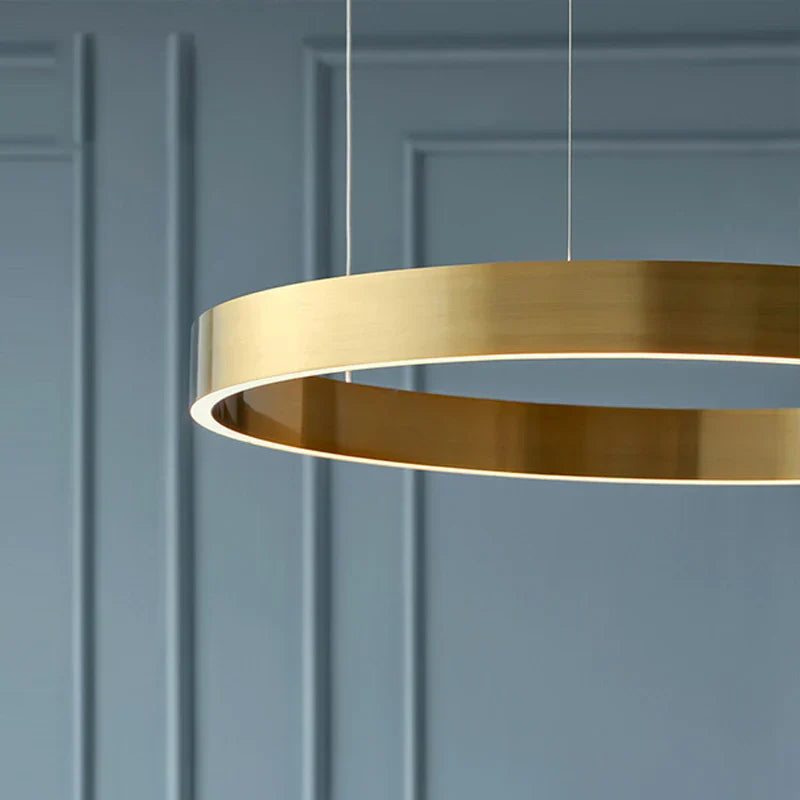 Decorbites™ LED-Kronleuchter: Rundes Ringe-Muster, Gold, modernes Design für Wohnzimmer, Esszimmer, Schlafzimmer, Küche.
