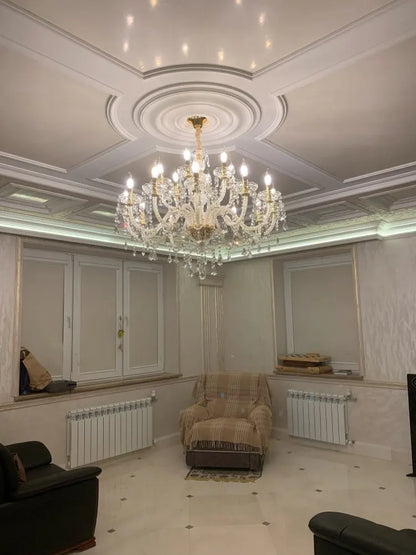 Decorbites™ Kristall-LED-Kronleuchter Gold/Silber K9 6/8/10/15/18 Arme Wohnzimmerbeleuchtung