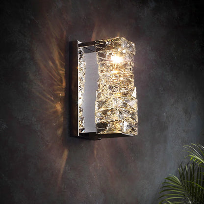 DecorBites™ Gold Chrome Crystal Wall Sconce LED Lamp for Living Room Bedroom TV Background Lighting