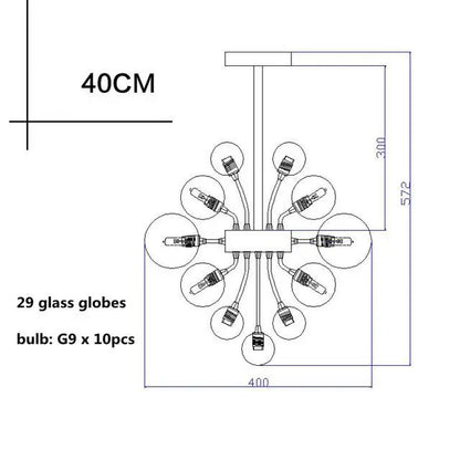 Decorbites™ Glasgloben-LED-Kronleuchter: Nordischer Luxus-Metall-Hängeleuchter für das Wohnzimmer