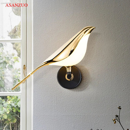 Decorbites™ Golden Bird LED Wandlampe: Modernes Design für Flur, Treppenhaus, Wohnzimmer, Schlafzimmer-Dekoration
