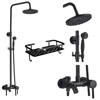 Decorbites™ Schwarzes Messing Bad-Duscharmatur-Set mit Handbrause und Wannenarmatur