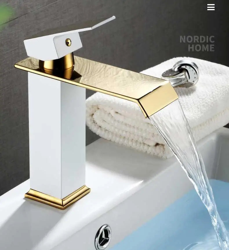 Gold Black Waterfall Faucet
