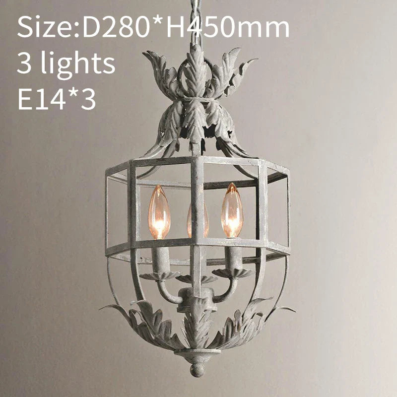 Decorbites™ Grau/Gold Metallkäfig-Kronleuchter: Russisch inspiriert, 3-Licht-Lüster für Kinderzimmer, Küche, Esszimmer
