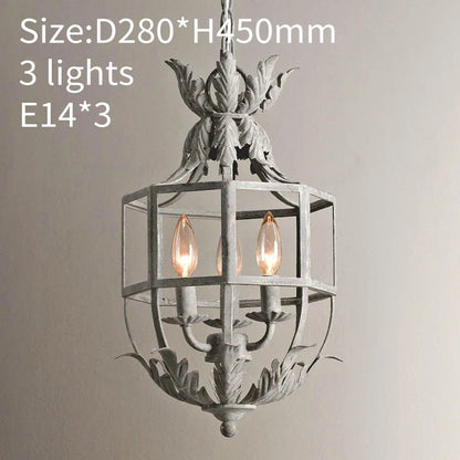 Decorbites™ Grau/Gold Metallkäfig-Kronleuchter: Russisch inspiriert, 3-Licht-Lüster für Kinderzimmer, Küche, Esszimmer
