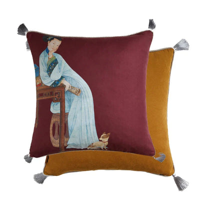 Decorbites™ Gerichts-Welpe-Druck Fellgefranst Bolster Bezug Dekoratives Kissenbezug