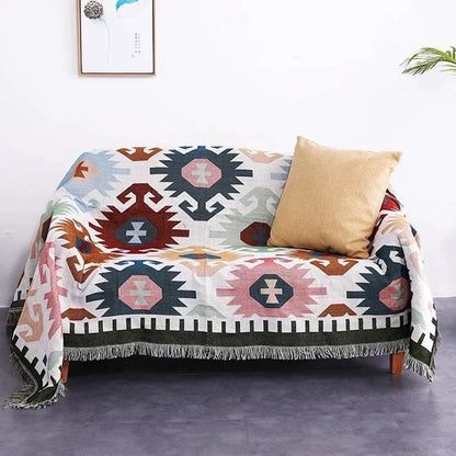 Decorbites™ Geometrische Fransen-Sofabezug - Boho-Stil Decke Staubschutz
