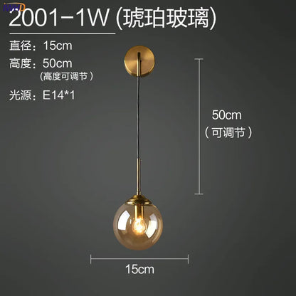 DecorBites™ Glass Ball LED Wall Lamp for Nordic Modern Bedroom Lighting