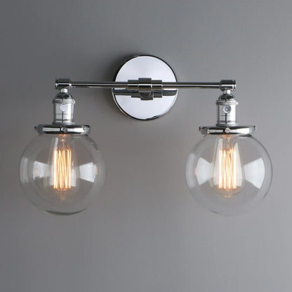 DecorBites™ Glass Ball Globe Wall Light for Retro Home Decor - Double Heads E27 Sconce