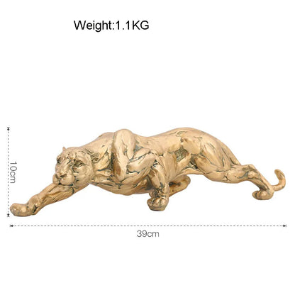 Decorbites™ Goldener Leopard Harz-Panther-Figur: Luxuriöse Dekoration für Zuhause und Büro & Geschenk