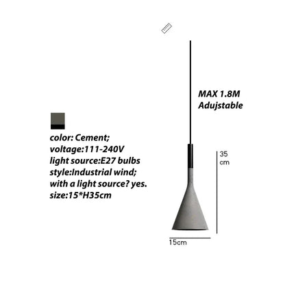 Decorbites™ Beton-Hängeleuchten: Nordisch Moderne LED E27 Industrielle Lampe für die Hausdekoration