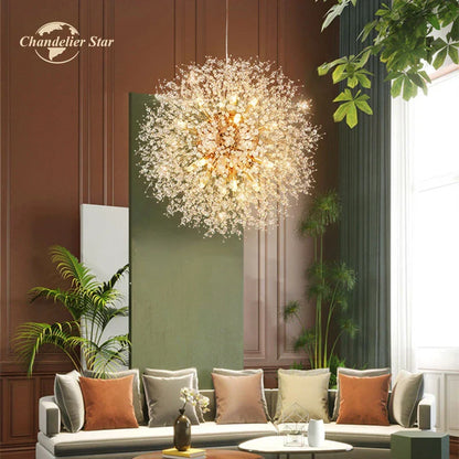 Decorbites™ Kristallstern-LED-Kronleuchter – Art-Deco-Löwenzahn-Hängeleuchte für die Wohnraumausstattung