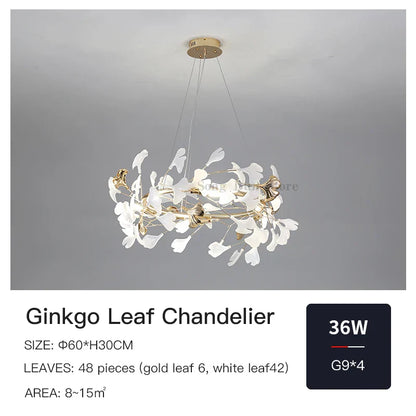 DecorBites™ Ginkgo Ceramic Chandelier: Luxury Pendant Lights for Dining & Living Room