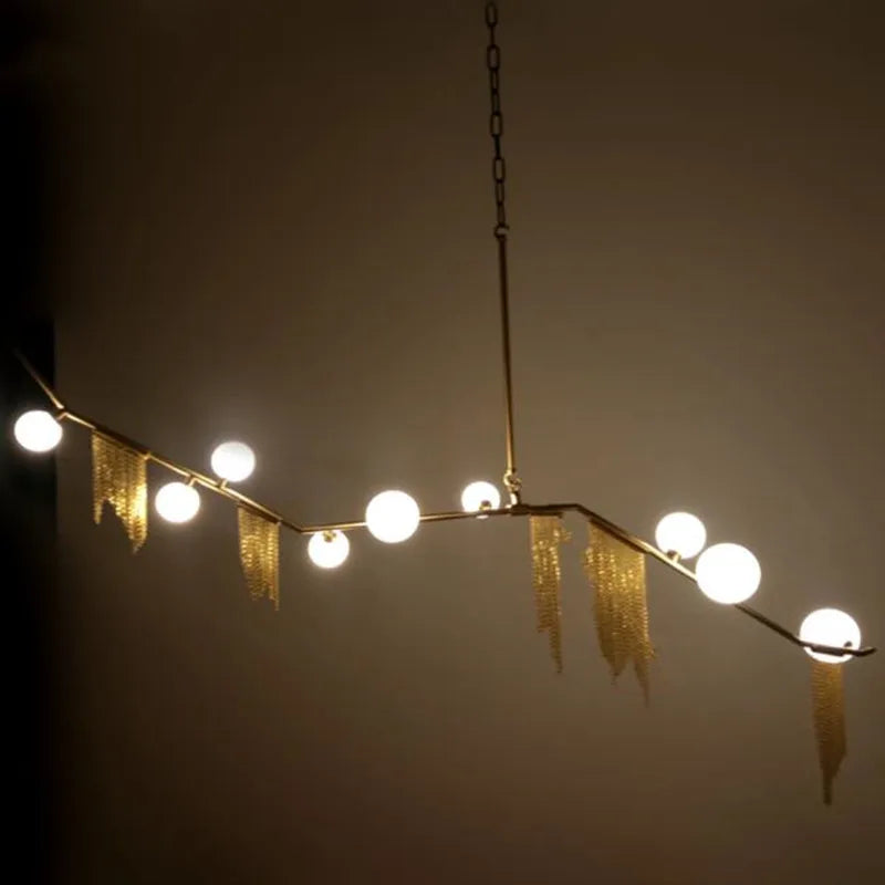 Gold Bubble LED Chandelier For Kitchen Island