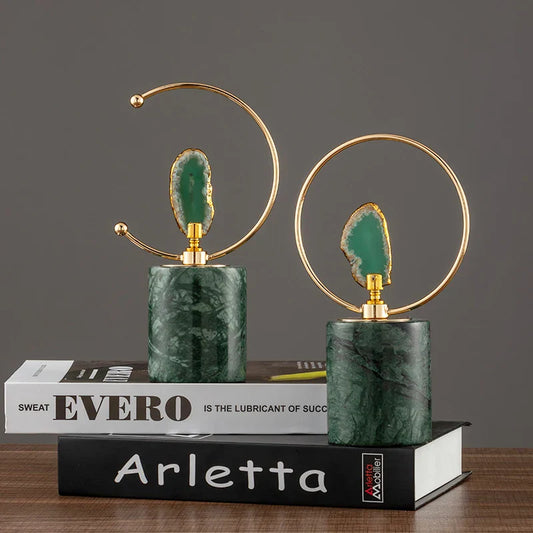 Decorbites™ Achat-Handwerk Marmorsockel Kunstskulptur für Wohnzimmer Bücherregal