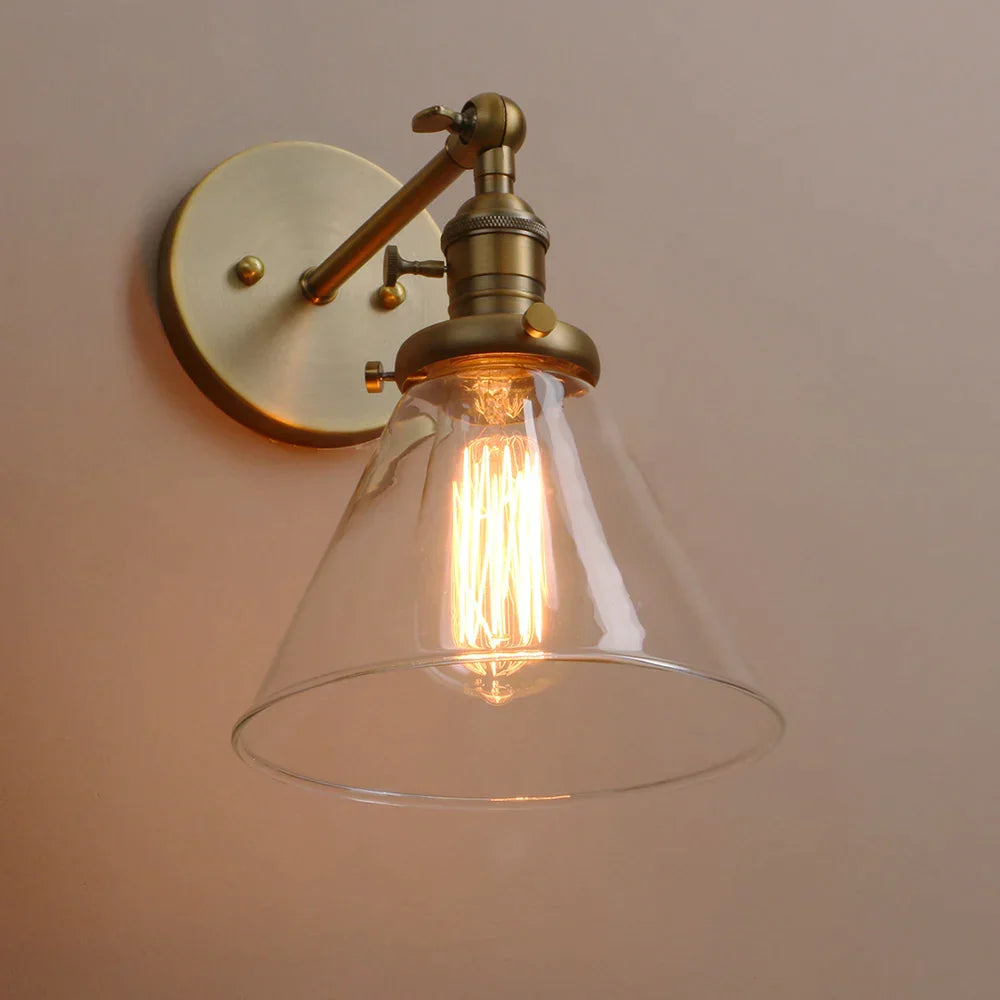 Decorbites™ Trichter-Glas-Wandleuchte E27 Wandlampe Moderne Schlafzimmer-Lampenarmatur