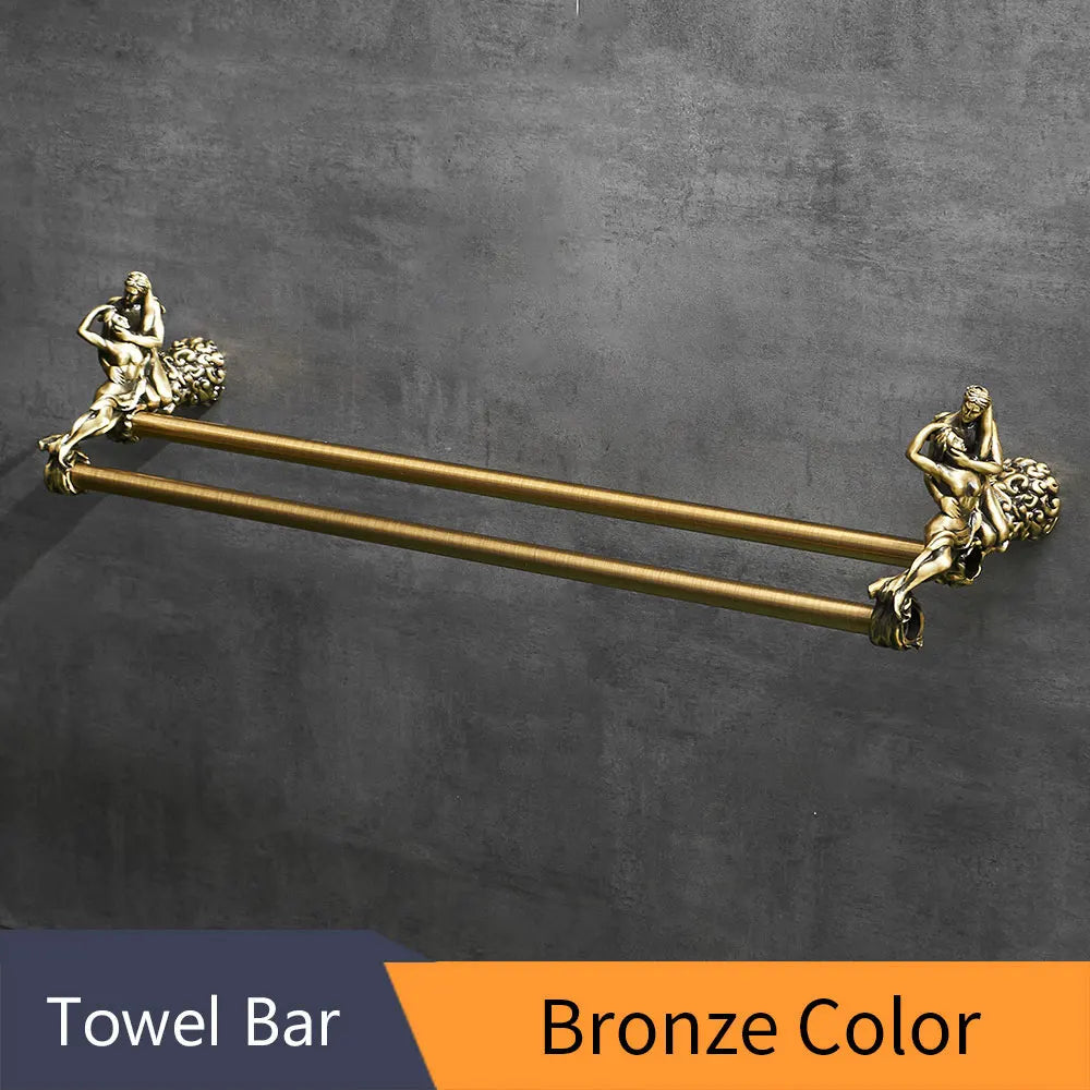 Decorbites™ Doppeltuchstangen: Gold/Silber Badezimmertuchhalter, Wandmontiert Messing