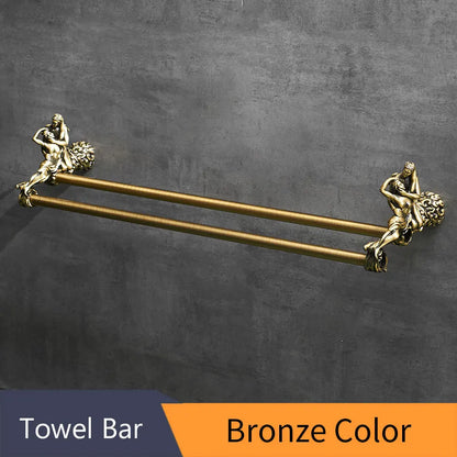 Decorbites™ Doppeltuchstangen: Gold/Silber Badezimmertuchhalter, Wandmontiert Messing