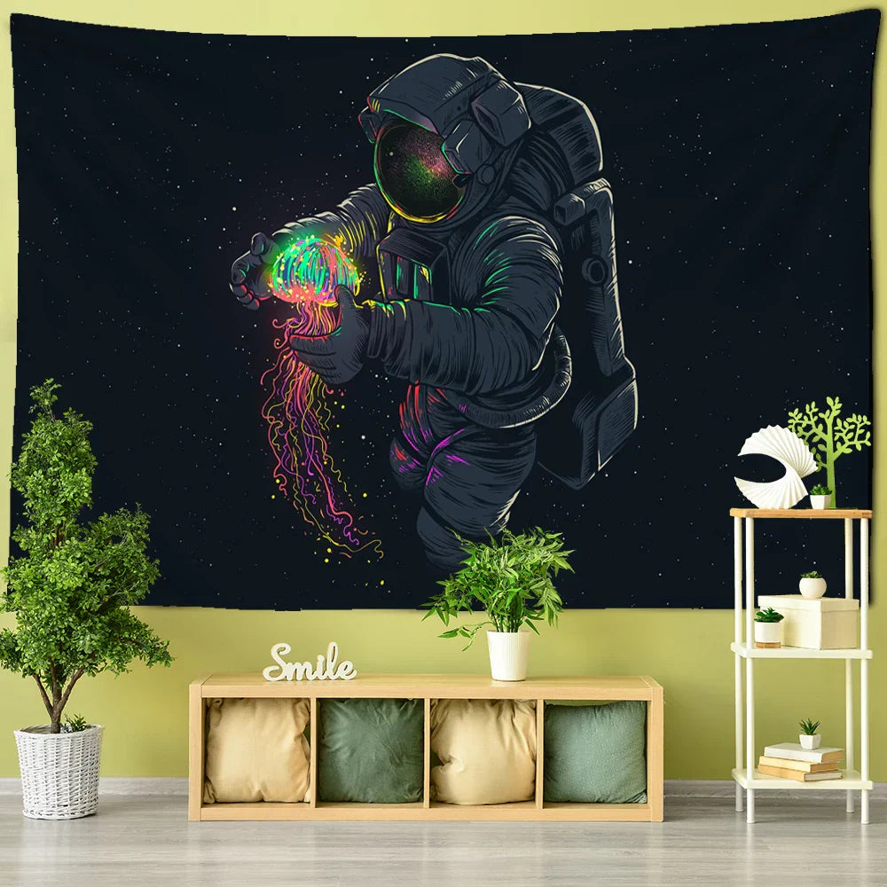 Astronaut Boho Tapestry Wall Hanging