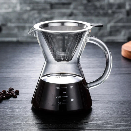 Decorbites™ Glas-Kaffeekanne mit Edelstahlfilter Byzic™