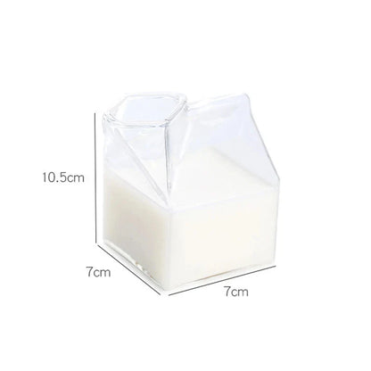 Decorbites™ Kreative Milchbox-Glasbecher - 250 ml | Süßes transparentes Trinkgeschirr für Saft und Kaffee