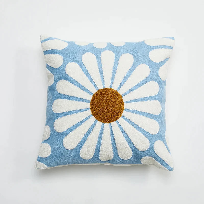 Decorbites™ Bestickte Gänseblümchen-Pusteblume Kissenbezug 45x45 cm für Sofa Bett Stuhl Wohnzimmer