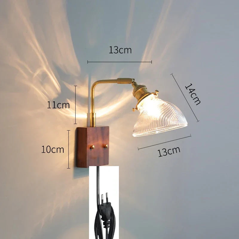 Decorbites™ Klares Glas LED Wandlampen mit Zugschalter, drehbares modernes nordisches Wandlicht