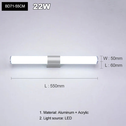 Decorbites™ LED-Acrylic-Wandleuchte für Badezimmer & Schlafzimmer, modernes Minimaldesign, antiebdunstende Sconces