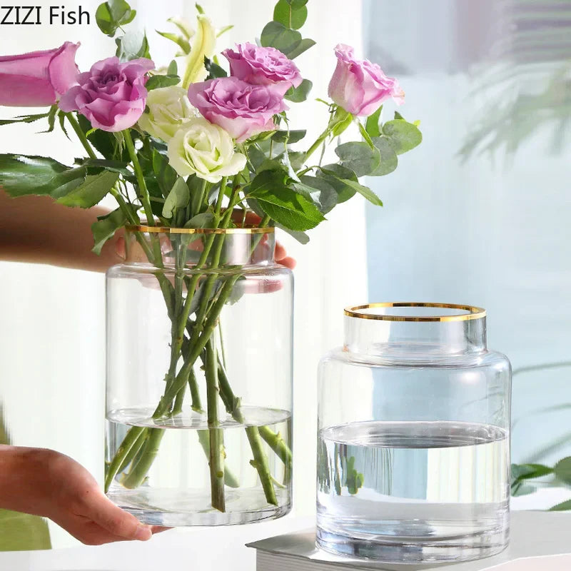 Gold Glass Hydroponic Vase