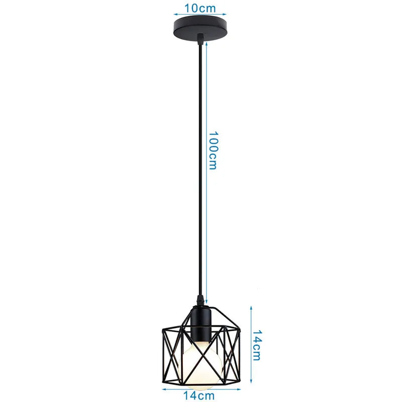 Black Retro Cage Pendant Light