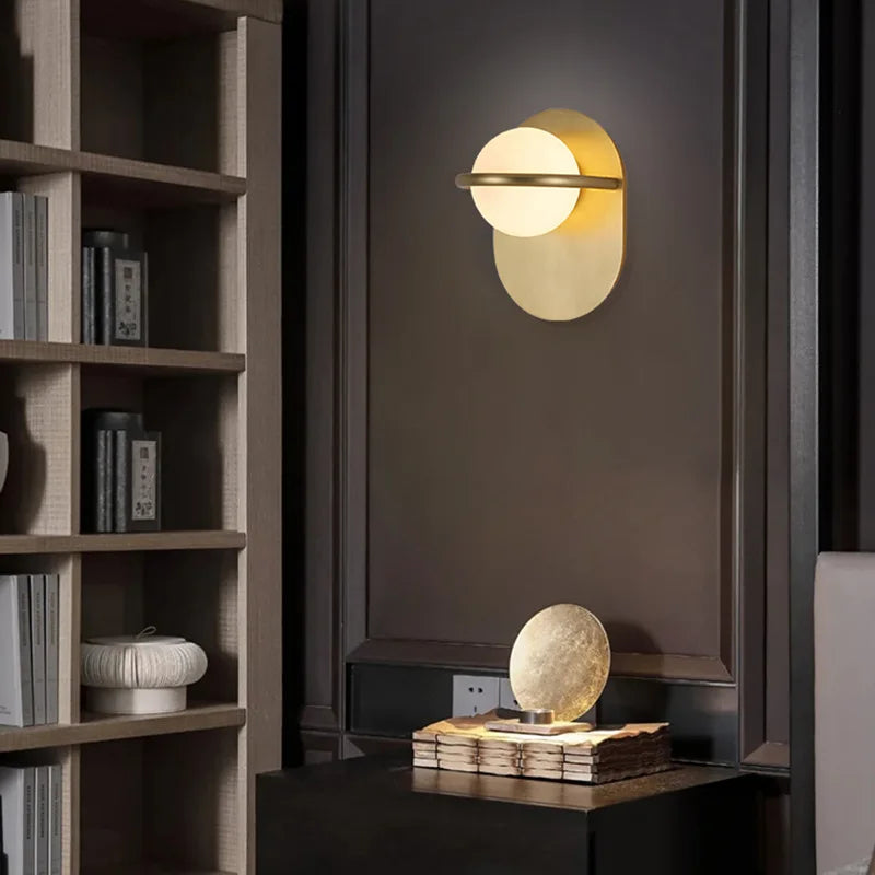 Decorbites™ Glas-Kugel Gold Wandlampe | Moderne nordische Nachttisch-Innenleuchte