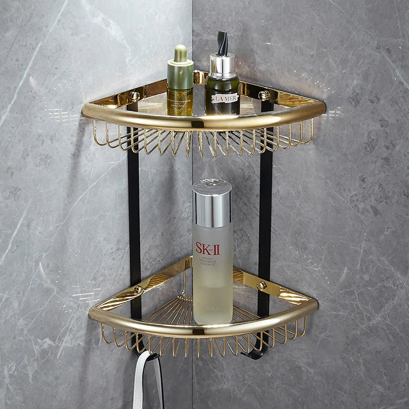 Gold Black Bathroom Set