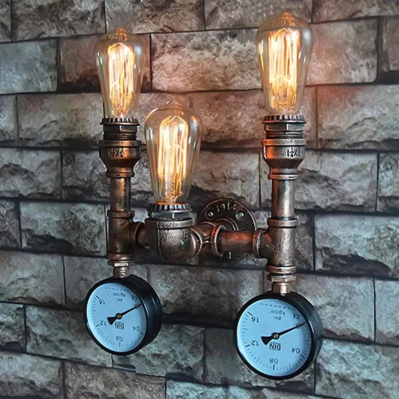 Decorbites™ Industrielle Wasserrohr-Wandlampen Eisenrost Retro-Wandleuchte Vintage-Heimbeleuchtung