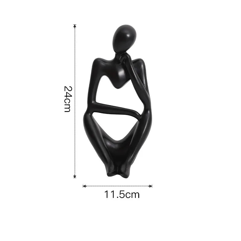 Decorbites™ Abstrakte Denkerin Frau-Figur Harz-Skulptur Modernes Kunst-Dekor Handwerksornament