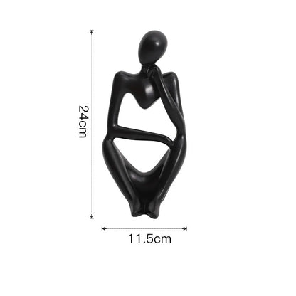 Decorbites™ Abstrakte Denkerin Frau-Figur Harz-Skulptur Modernes Kunst-Dekor Handwerksornament