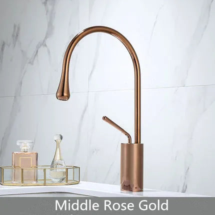 Gold Marble Basin Faucet Tall Style
