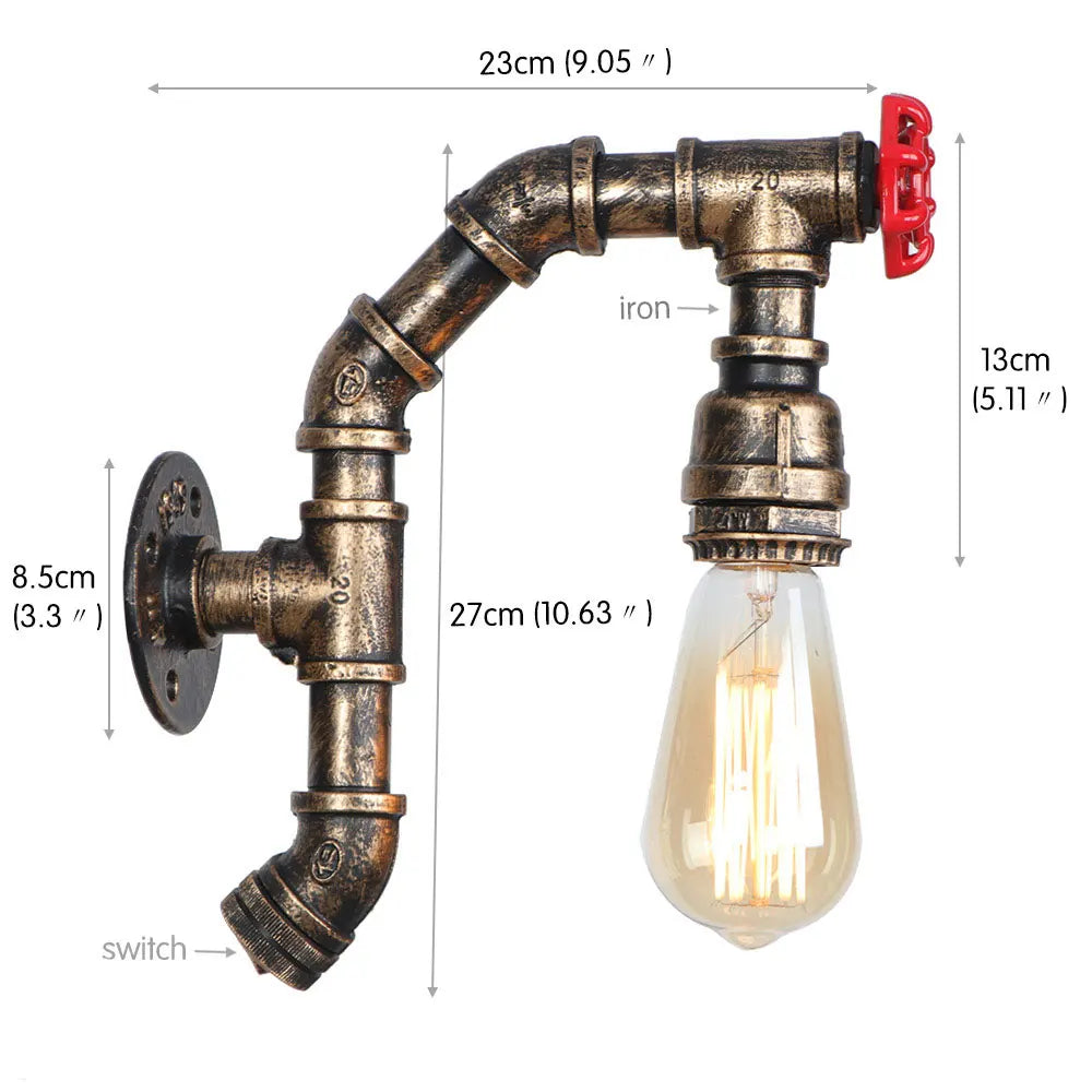 Decorbites™ Industrielle Wasserrohr-Wandlampen | Vintage-Stil Eisenrohr-Lampe