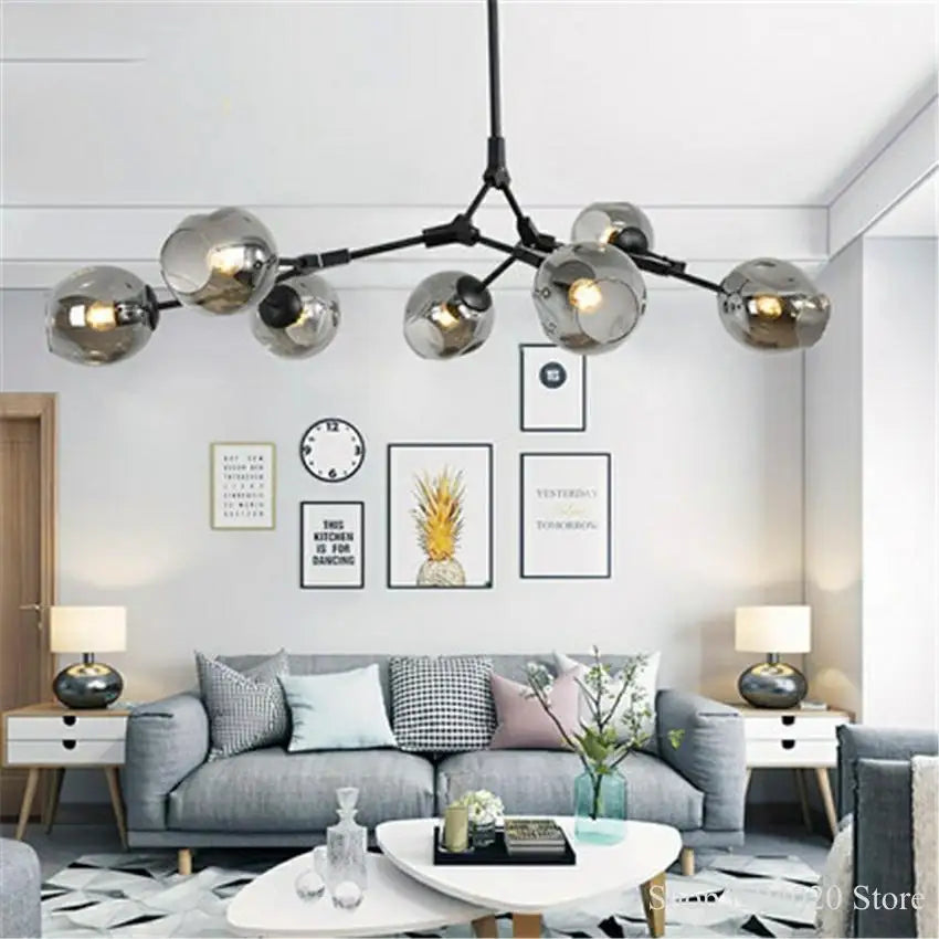 Modern Glass Sphere Chandelier