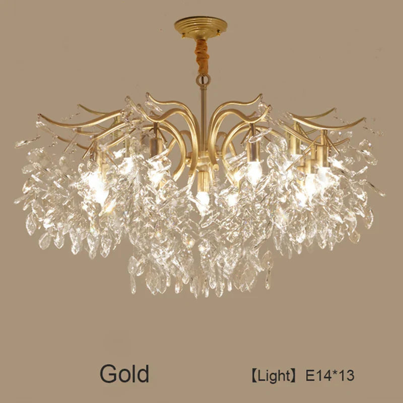 DecorBites™ Crystal LED Chandelier: Luxury Indoor Lighting for Home, Kitchen, Living Room