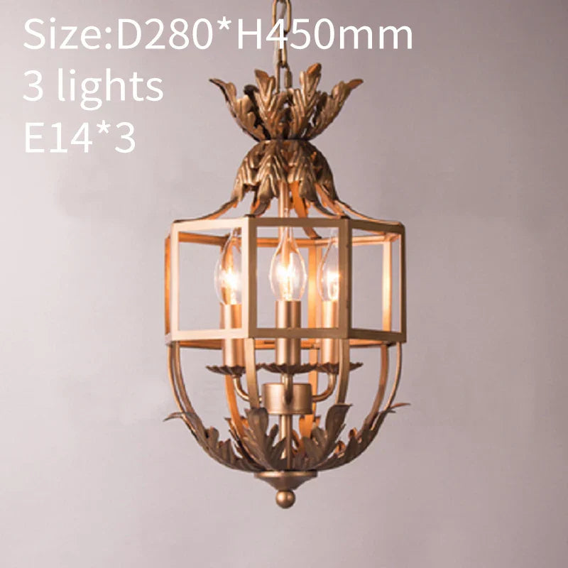 Decorbites™ Grau/Gold Metallkäfig-Kronleuchter: Russisch inspiriert, 3-Licht-Lüster für Kinderzimmer, Küche, Esszimmer
